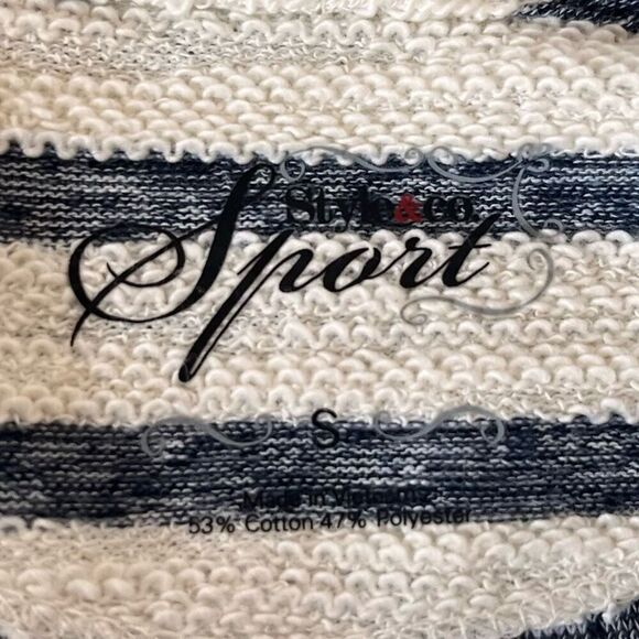 Style & Co Sport Blue And White Striped Top   Sz S - Picture 4 of 5